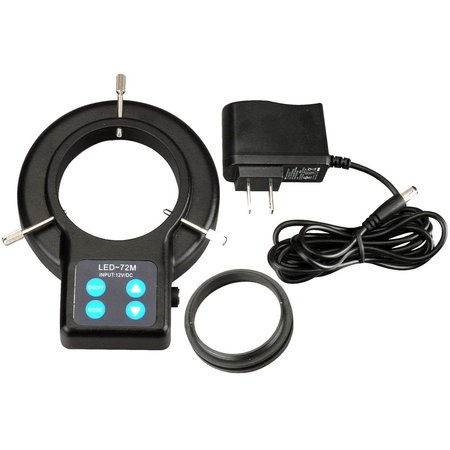 AMSCOPE 72 LED Compact Four-Zone Microscope Ring Light with Adapter LED-72AM